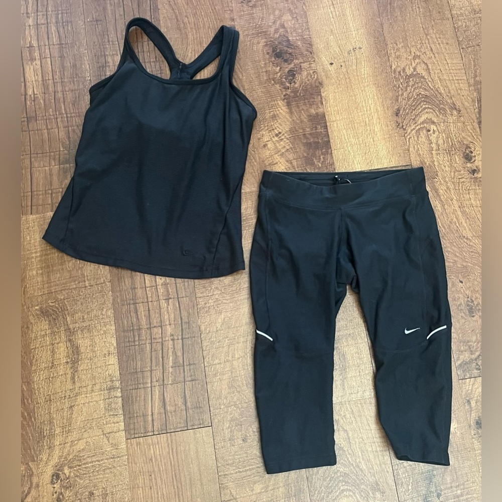 Nike Womens running 2 two piece outfit small XS extra small FitDry drifit